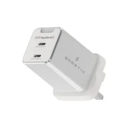 Smartix Premium Compact Uk Wall Adaptor 65W Gan - White